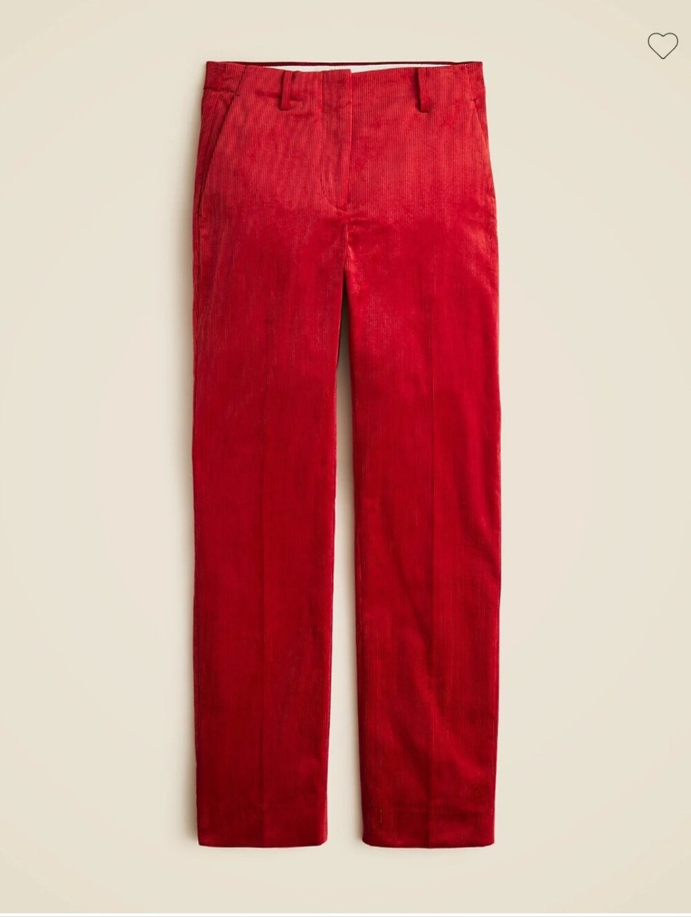 J.Crew Kate Corduroy Pants Straight Leg High Rise Deep Red CF340 Womens Size 10